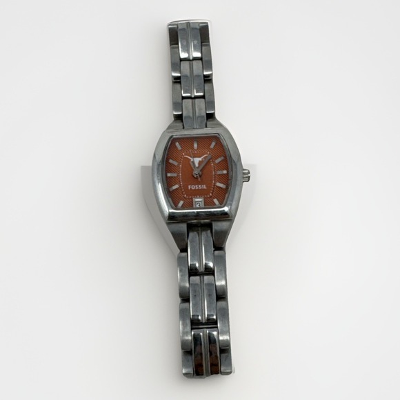Fossil College Collection Texas Longhorns Watch Women 6.75" Band- Needs Battery - Picture 1 of 7